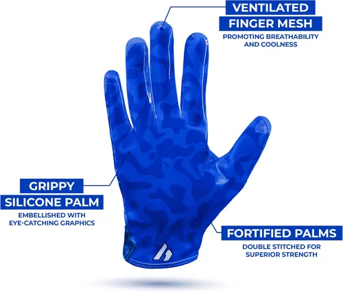 Vista 2 de RPG1 Football Gloves - Adult & Youth Sizes – Extra Sticky Grip Kids Football Gloves for Game Day, Training, High School