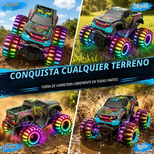 Vista 3 de Camión monstruo de juguete a control remoto, camiones monstruo RC