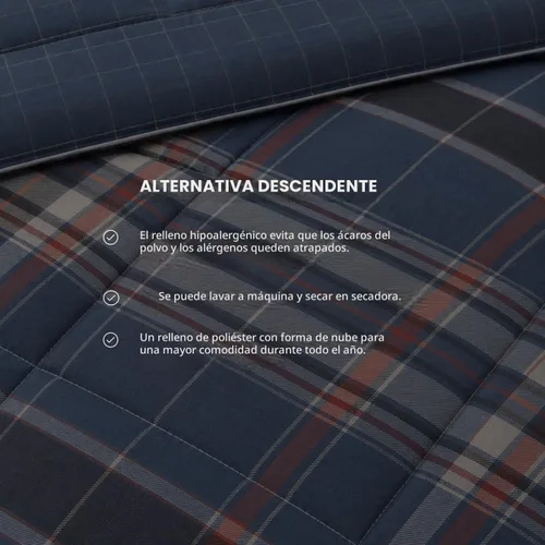 Vista 2 de Eddie Bauer - Juego de edredón tamaño King, ropa de cama reversible de plumón sintético con fundas a juego, lujoso juego de ropa de cama