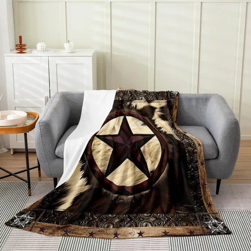 Vista 10 de Erosebridal Manta Rústica de Vaca para Cama de Bebé 30x40, Manta Retro de Cuero de Vaca para Niños, Niños y Niñas, Manta de Franela de Vaca
