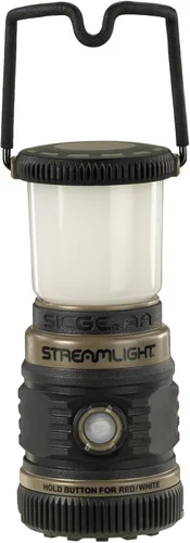Vista 3 de Linterna Streamlight 44941 Siege AA de 200 lúmenes con LEDs blancos y rojos para acampar y emergencias, color Coyote LED blanco y rojo