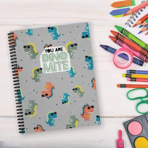 Vista 6 de Gotcha Covered Notebooks You Are Dino-Mite - Cuaderno de espiral para niños, 8.5 x 11 pulgadas, 120 páginas con rayas anchas, tapa blanda laminada