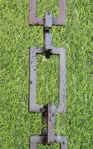 Vista 5 de KAM Página principal Rectángulo de aluminio Artware con cadena de lluvia cuadrada con kit de instalación (marrón, 10)
