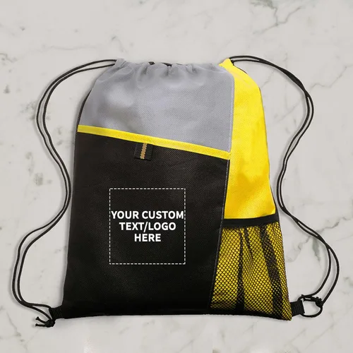 Vista 38 de DISCOUNT PROMOS Juego de mochilas con cordón no tejidas personalizadas de 10/50/100, paquete personalizado a granel