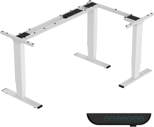Vista 9 de SANODESK Electric Height Adjustable 3-Leg L Shaped Standing Desk Frame, Support up to 330lbs, Sit Stand Ergonomic L Desk Frame Only, Black