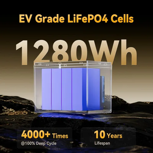 Vista 5 de Power Queen - Batería de litio LiFePO4 de 12 V/100 Ah con Bluetooth, batería de ciclo profundo de corte de baja temperatura con BMS de 100 A, 1280