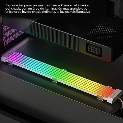 Vista 3 de Zunate Cable de GPU ARGB con funda de fuente de alimentación, kit de extensión ATX RGB de 24 pines, cable PSU sincronizado de 5 V y 3 pines