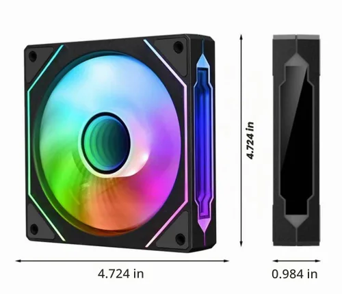 Vista 5 de Jungle Leopard Prism 4 Pro ARGB - Ventilador de carcasa 4 Pro ARGB, efecto de luz RGB de 5 V, 3 pines, sincronización de luz de la placa base, 1000