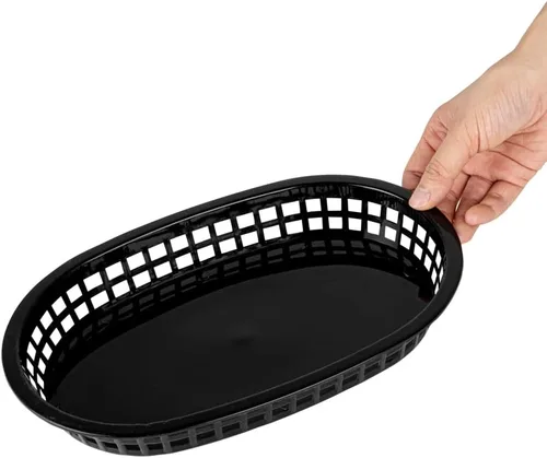 Vista 14 de Restaurantware Cestas de comida rápida de 10.5 x 7.3 x 1.5 pulgadas, 10 cestas ovaladas para delicatessen, aptas para microondas, lavavajillas