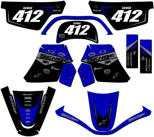 Vista 5 de 1990-2025 PW 50 Binary Blue Senge Graphics Base Kit compatible con Yamaha