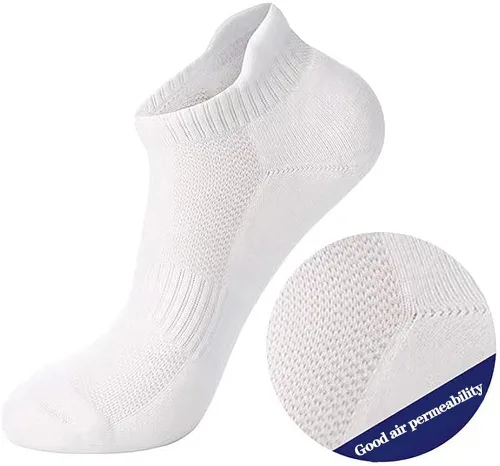 Vista 6 de UnideKuaiDi 8 pares de calcetines deportivos para correr al tobillo, calcetines deportivos de corte bajo para hombres y mujeres