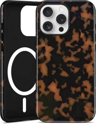 Vista 32 de Jusy Compatible con MagSafe Brown Tortoise Shell Print Phone Case para iPhone 7/8/SE, funda protectora magnética de lujo de TPU suave