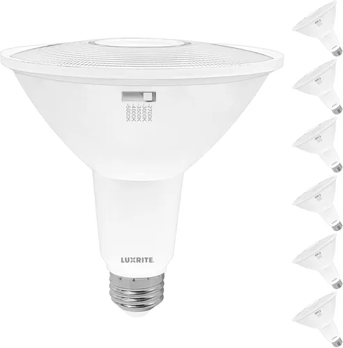 Vista 9 de LUXRITE PAR38 Foco LED de inundación, equivalente a 90 W, 5 colores seleccionables 2700K-5000K, 1200 lúmenes, 13 W, foco LED regulable