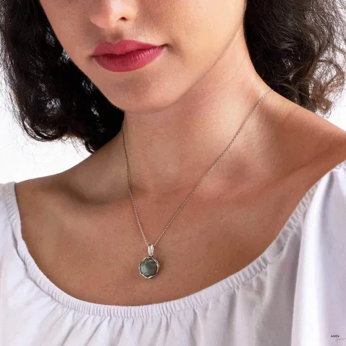 Vista 16 de 925 Sterling Silver Gemstone Necklace Women - Gemstone Pendant Necklace Silver- Birthstone Necklace - Silver Jewelry for Women- Minimalist Jewelry
