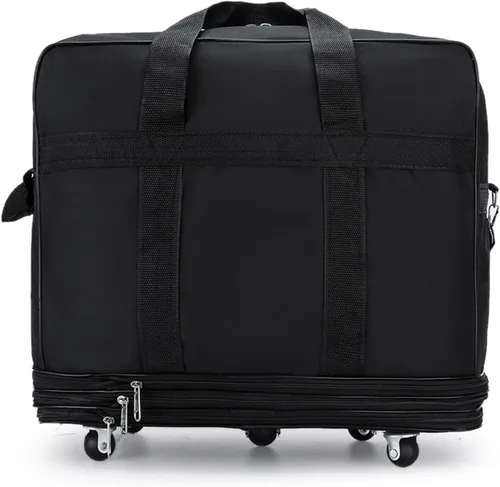 Vista 6 de Bolsa de lona expandible con ruedas giratorias, maleta, plegable, expandible, Negro -, Moda moderna