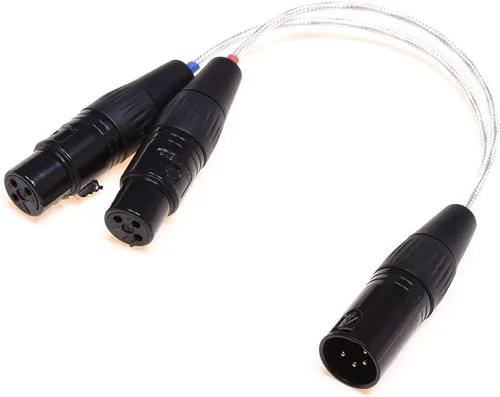 Vista 7 de 20CM Dual 3Pin XLR hembra a 4Pin XLR hembra equilibrado audio auricular adaptador cable
