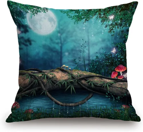 Vista 22 de TSSOHU Funda de almohada de granja de 18 x 18 pulgadas, funda de almohada tropical, hojas de palma tropical, Hawaii, selva, fundas de almohada Tss11