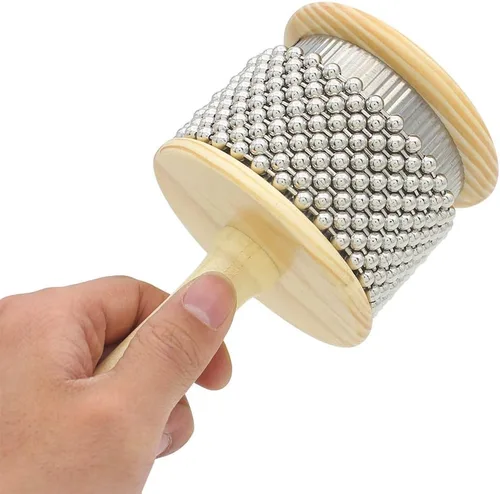 Vista 9 de Instrumento de percusión de madera Cabasa Hand Shaker con cuentas de metal para banda de aula 3.4