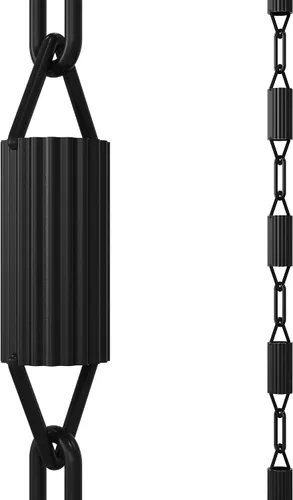 Vista 11 de Rain Chains Direct Extensión de cadena de lluvia de eslabones cuadrados, 3 pies de largo, aluminio, recubierto con polvo negro, reemplazo funcional
