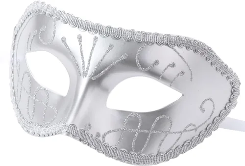 Vista 8 de Máscaras de metal para parejas, máscara veneciana de Halloween, máscara de Mardi Gras, disfraz de fiesta de cosplay, fiesta de boda, máscara