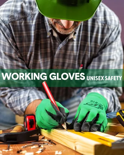 Vista 5 de Honeydak 36 pares de guantes de jardinería para hombres y mujeres, guantes de jardín con revestimiento de goma transpirable