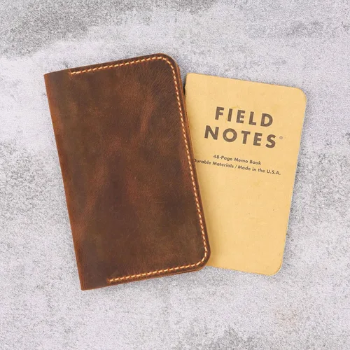 Vista 2 de Funda de cuero personalizada para cuaderno de notas de campo de bolsillo/funda de cuero para notas de campo delgada FA605S