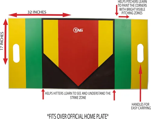 Vista 2 de TAG Extended Strike Zone - Placa de inicio para lanzadores, receptores y árbitros, entrenamiento de béisbol y sóftbol, 1 unidad