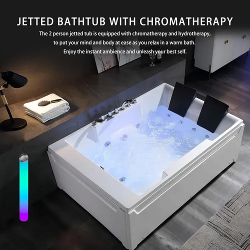 Vista 4 de Empava Bañera de hidromasaje de masaje remojo SPA Chromapy Jets Modelo 2021 72JT367