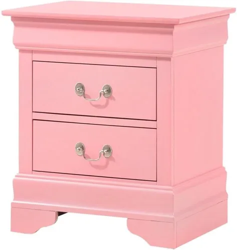 Vista 11 de Glory Furniture Louis Phillipe - Mesita de noche con 2 cajones, color negro