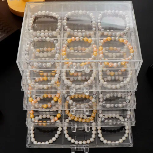 Vista 7 de YUFONG Caja de almacenamiento de aretes, organizador de 5 cajones, organizador de joyas, caja de almacenamiento de acrílico para joyas