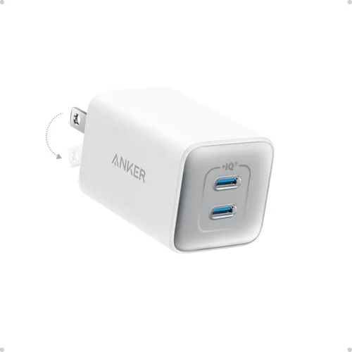 Vista 8 de Anker Nano Cargador USB C de 47W, Cargador GaN Compacto Plegable de 2 Puertos para iPhone 17/16, Galaxy, Pixel, Compatible con MagSafe (Negro)