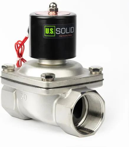 Vista 14 de U.S. Solid 1" válvula electromagnética eléctrica de latón 110V CA normalmente cerrada aire no potable aceite de agua diesel