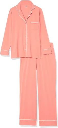Vista 8 de Tienda Essentials - Pijama de modal de algodón para mujer, conjunto de camisa de manga larga y pantalones largos