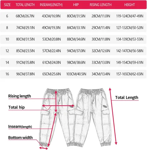 Vista 3 de MINI PANDA Pantalones para niñas, elásticos, holgados, tallas 6-16, de moda
