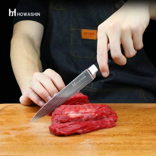 Vista 71 de Cuchillo de chef de 6 pulgadas, cuchillos de cocina, deshuesado de acero inoxidable alemán de alto carbono, cuchillo profesional para carne, aves