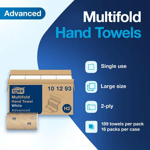 Vista 7 de Dispensador de toallas de papel plegadas Tork Xpress (acero inoxidable) y toallas de mano suaves plegadas Tork Xpress (paquete de 16)