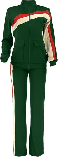 Vista 2 de DUOWEI Conjunto de ropa de esquí para mujer, ropa deportiva de moda, pantalones de dos piezas, conjunto de bolsillo, trajes de chándal para mujer