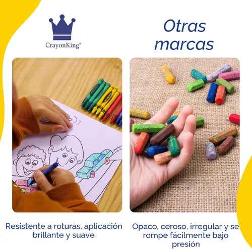 Vista 7 de CrayonKing 25 juegos de 4 paquetes (100 crayones a granel) – No tóxicos, envueltos individualmente, perfectos para fiestas, restaurantes, aulas