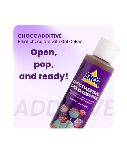 Vista 2 de ENCO Aditivo para Chocolate 4.23 OZ. Permite añadir colores de gel al chocolate blanco