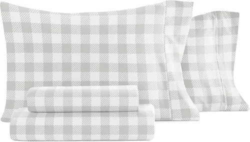 Vista 43 de Linen Market Juego de sábanas de 4 piezas tamaño matrimonial (gris claro cambray) – Duerme mejor que nunca con estas sábanas ultrasuaves y Cambray