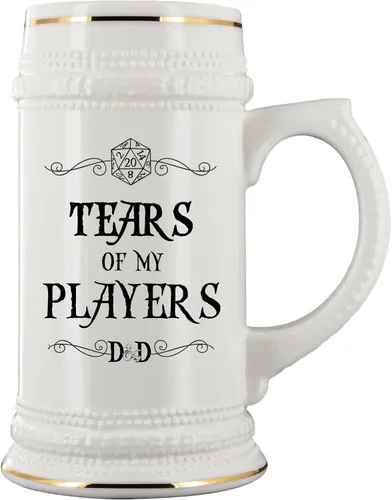 Vista 2 de Tears of My Players Dungeons and Dragons - Taza de cerveza para novio, Dungeon Master D&D Dnd DM, divertida, 22 onzas, jarra de cerámica para hombres