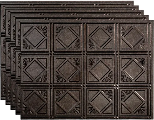 Vista 10 de FASÄDE Vinilo decorativo de estilo tradicional / patrón 4 de 18 x 24 pulgadas en muro en bronce antiguo (paquete de 5)