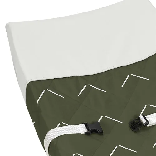 Vista 4 de Sweet Jojo Designs Cambiador de cambiador de bebé verde oscuro con flechas boho para niño y niña, tapete para cambiador de pañales para recién