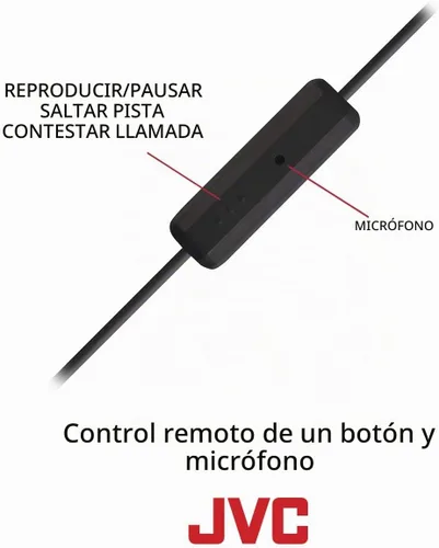 Vista 3 de Audífonos deportivos ajustables con mando y micrófono, color azul JVC HAEBR80A Negro