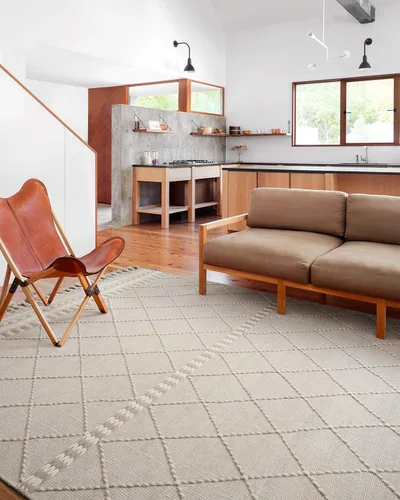 Vista 5 de Loloi II Sawyer Collection SAW-01 - Alfombra decorativa negra de 2 pies 3 pulgadas x 3 pies y 9 pulgadas