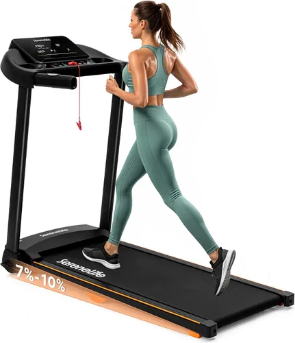 Vista 10 de SereneLife Treadmill with Incline & Handle Bars Compact Portable Walking Pad & Treadmill for Home/Apartment Wide Running Belt 40" x 16