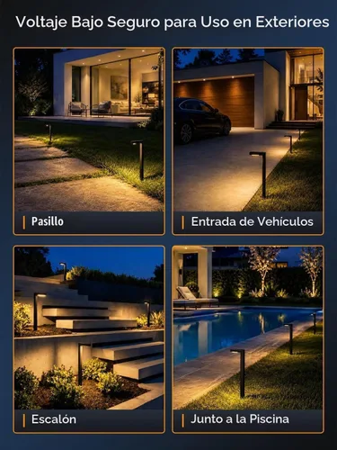Vista 9 de Gardenreet Luces de camino de paisaje de latón, luces de camino de bajo voltaje de 12 V con cable, luces de jardín al aire libre LED impermeables