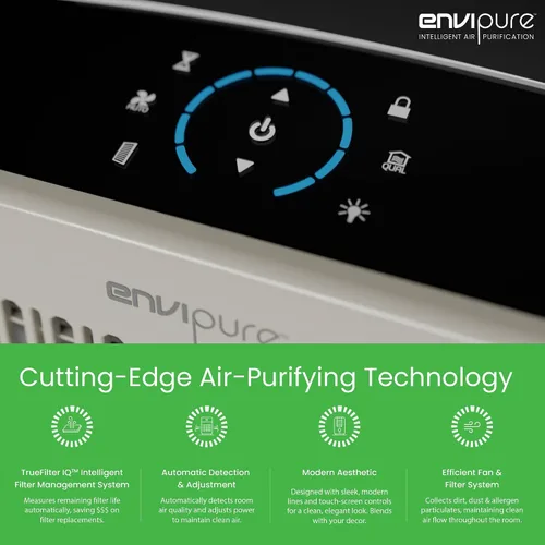 Vista 8 de Purificador de aire HEPA EP-300 EnviPure - Purificador de aire para habitaciones grandes que cubre hasta 2200 pies cuadrados, elimina polen, polvo
