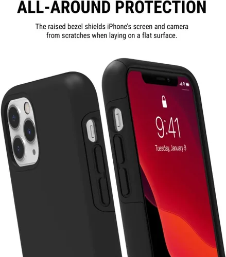 Vista 5 de Incipio DualPro - Funda de doble capa para Apple iPhone 11 Pro con protección flexible contra caídas que absorbe los golpes, color negro