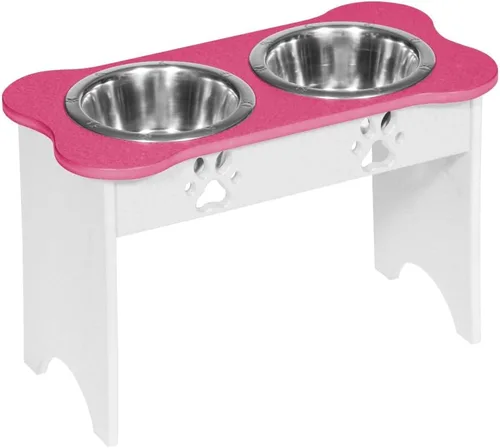 Vista 109 de Poly Lumber - Comedero doble de hueso mediano de 2 cuartos de galón, color negro